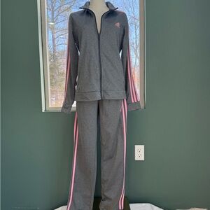 Adidas Gray and Pink Track Suit brand new women’s athleisure wear small